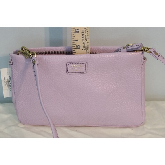 FOSSIL Lavender Pebbled Leather Convertible MIMI Crossbody Clutch Bag NWT Capsul - Picture 7 of 11
